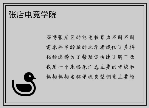 张店电竞学院